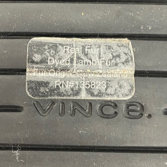 NEW Vince Loni Slippers Black Size 11 Lamb Fur Shearling Round Toe Minimalist‎ - Picture 11 of 13